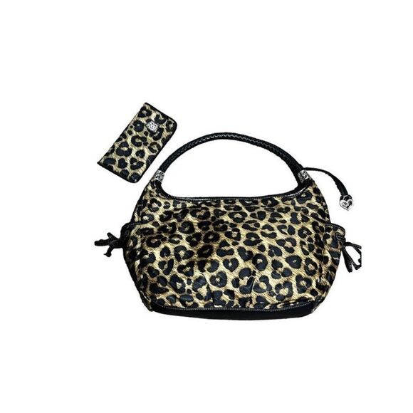 Brighton Jillian Leopard Print Soft Hobo Purse with Matching Eyeglass Case - Picture 2 of 11